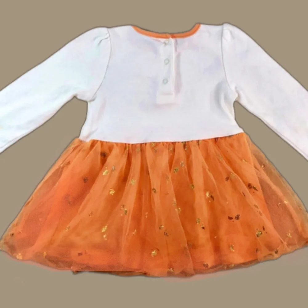 Infant Festive Fall Dress Cotton Long Sleeve TuTu size 6mo -12 Mo.
